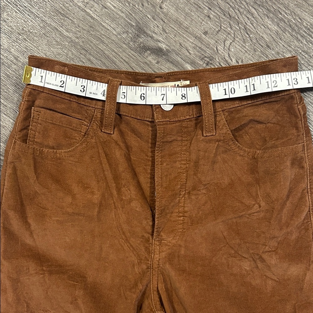 Levi’s Ribcage Straight Ankle Pants Brown High Rise W26 L27 - Picture 5 of 12